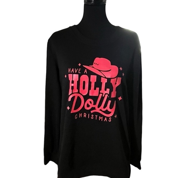 Tops - Have A Holly Dolly Christmas Sweatshirt, Size XL